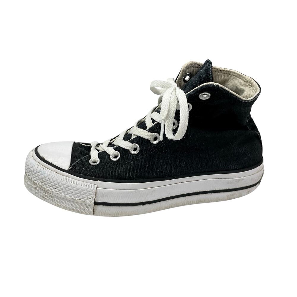 Converse Chuck Taylor All Star Lift Platform Canvas Black Hi Top Sneakers Size 8